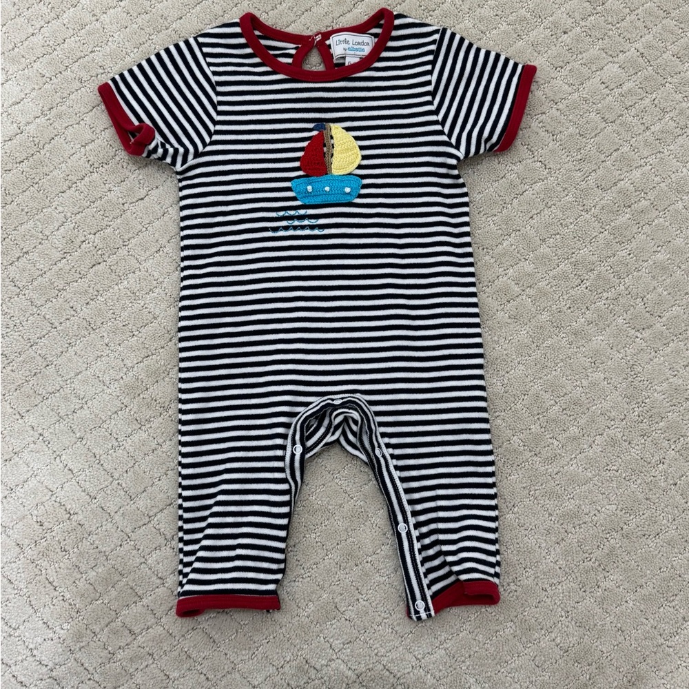Little London by albetta Striped Kids One Piece -  Sailboat embroidery, Stripes